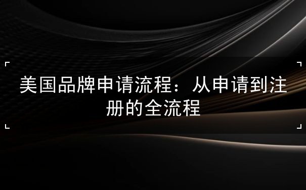 美国品牌申请流程:从申请到注册的全流程 美国品牌申请流程:从申请到注册的全流程